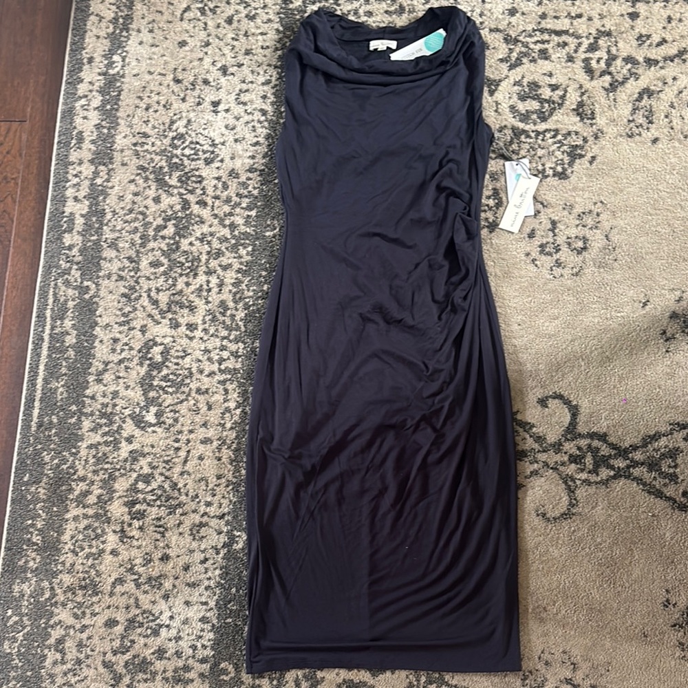 Nine Britton Blue Ruched Sheath Midi Dress